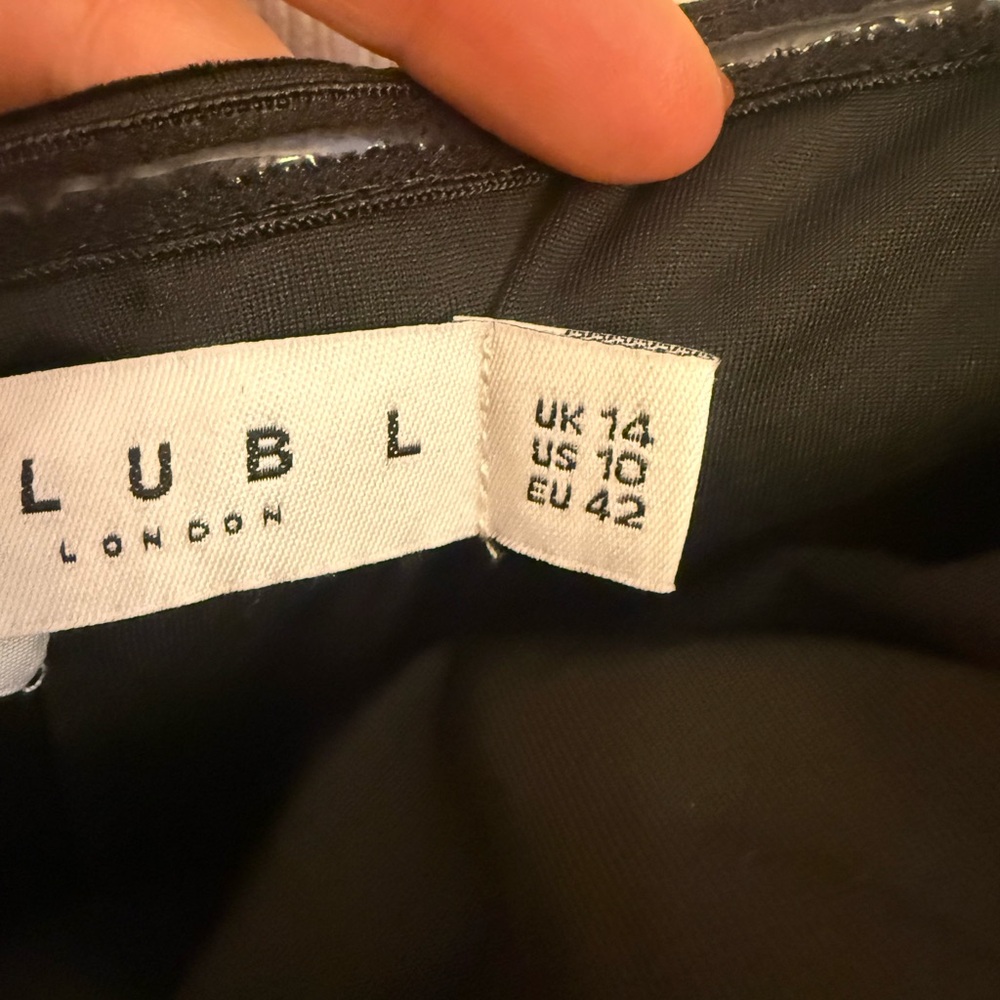 Club L London Black Velvet Bandeau Split Maxi Dress - Picture 7 of 10